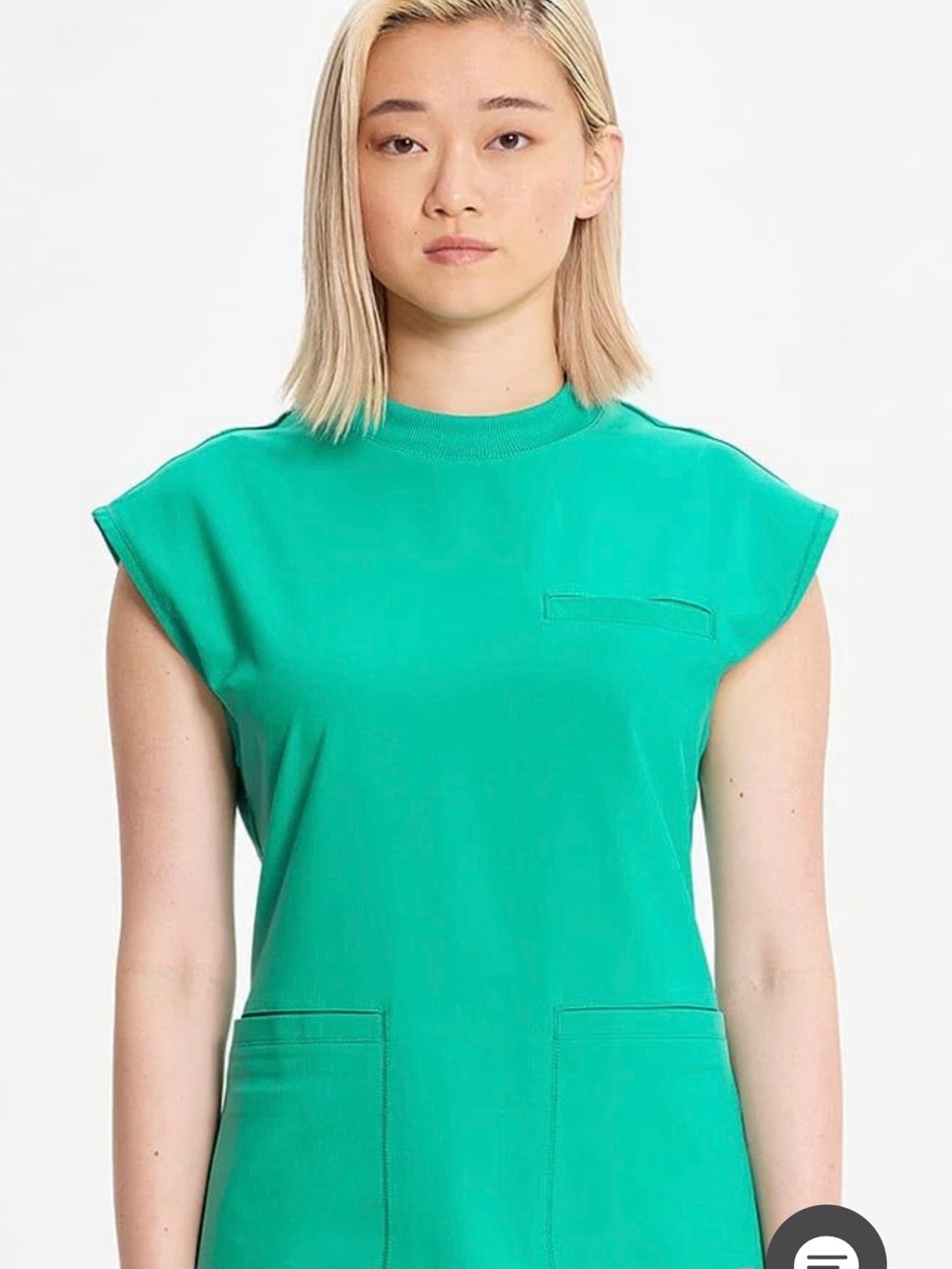 Infinity Mock Neck Scrub Top Green Size Large